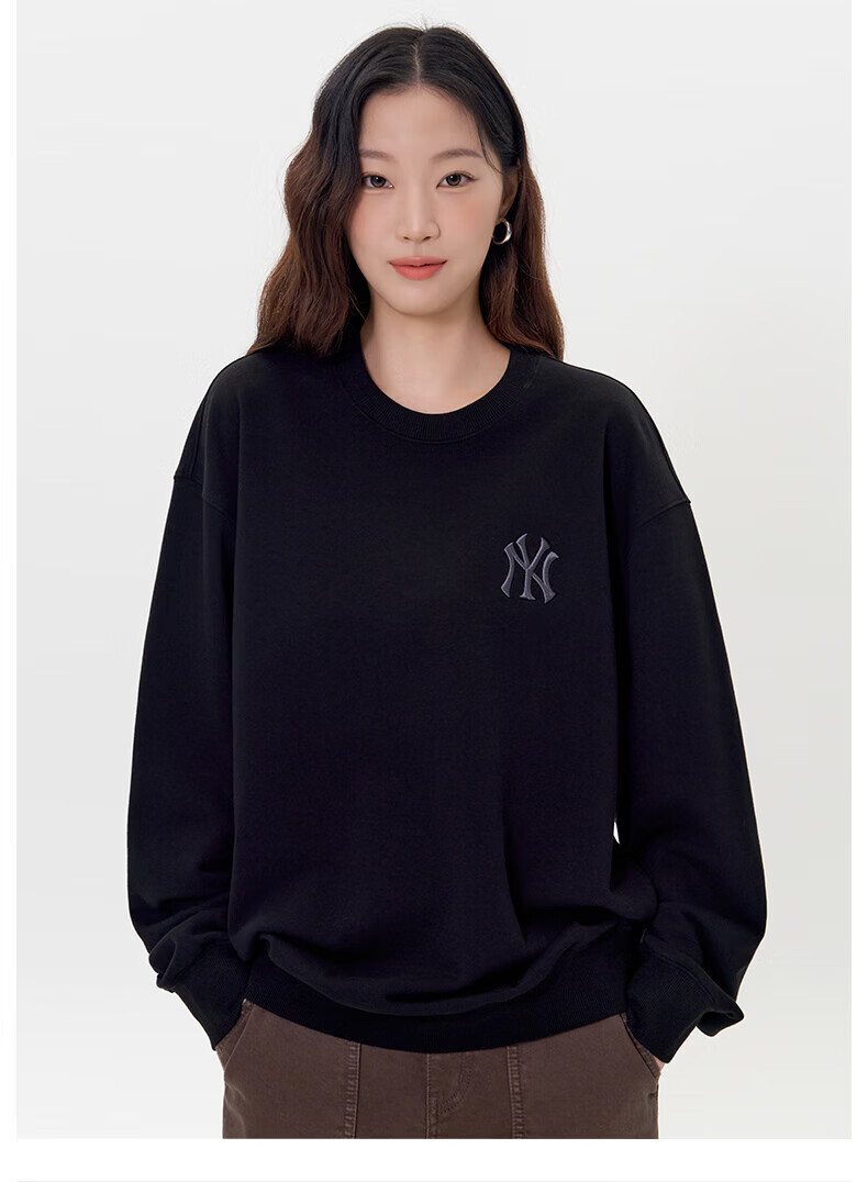 MLB Unisex Back Logo Large Print Crewneck Pullover Sweatshirt 25 Autumn New 3AMTM0654-50BKS-S 7