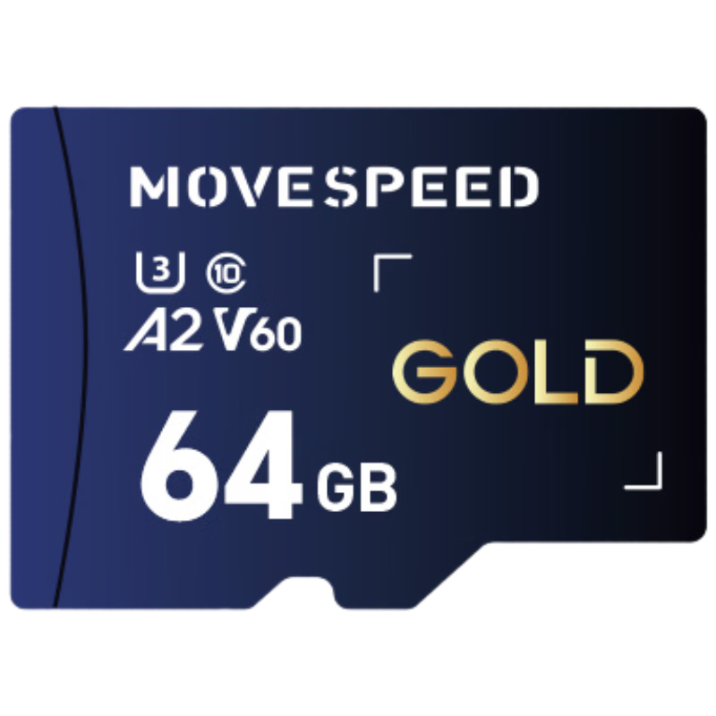 MOVE SPEED 64GB TF (MicroSD) Memory Card High-Speed Storage A2 V60 for DJI Pocket 3 GoPro Action Camera Game Console Tablet Surveillance