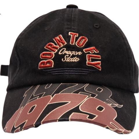 AVIA Vintage Sports Fashion Baseball Cap Small Face Letter Print Washed Black