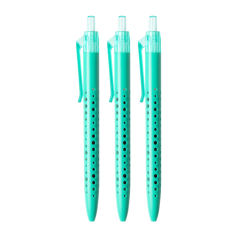 KACO TECFLOW Click Retractable 0.5mm Emerald Green Gel Pen 3-Pack Colorful Journal Writing High-Quality