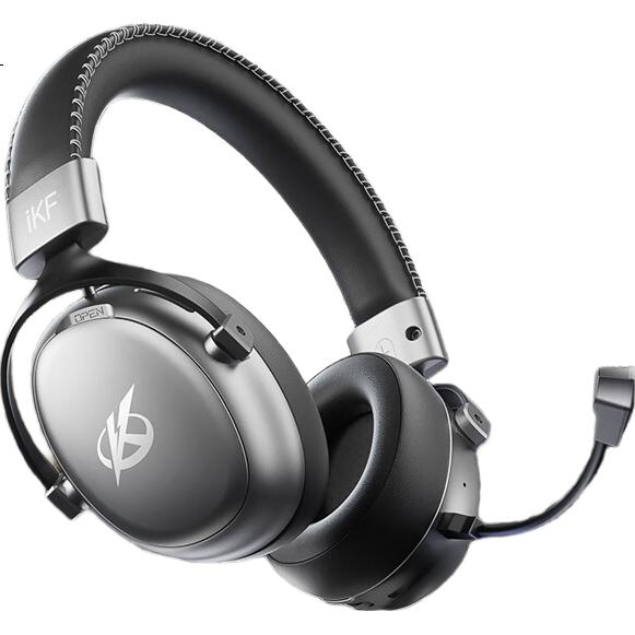 Игровые наушники iKF V11 Max, беспроводные, накладные, с микрофоном, 7.1 Bluetooth, проводные, черный с золотом