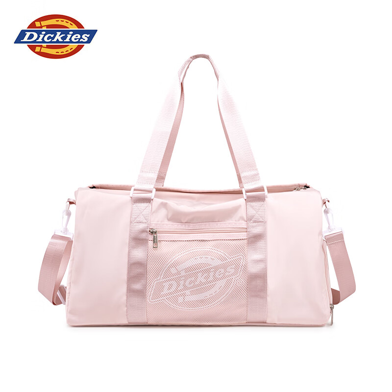 Dickies Large Capacity Travel Duffel Bag Lightweight Durable Water-Resistant Wet and Dry Separation Sports Gym Bag Pink