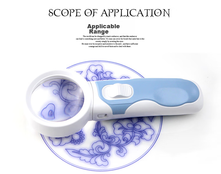 MIXOUT Handheld High-Definition Reading Magnifier with 5x Magnification, 90mm Large Aperture, Clear View, And LED Light 5