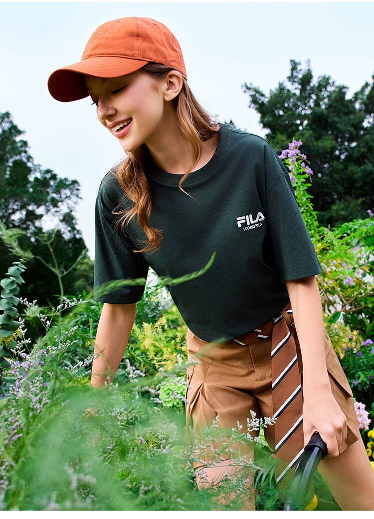 FILA 2026 Summer Moisture-Wicking Quick-Dry Couple Short Sleeve T-Shirt Fashionable Round Neck Casual Sun Protection Top 40