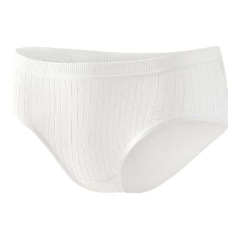 Briars Disposable Women's Antibacterial Cotton Extra Thick Striped Lycra Cotton Daily Disposable No-Wash Panties, Triangle White, 2XL