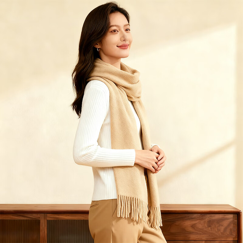 Jingsu [JD Own Brand] 100% Cashmere Scarf Women Autumn Winter Shawl Warm Neck Warmer Gift Box Set