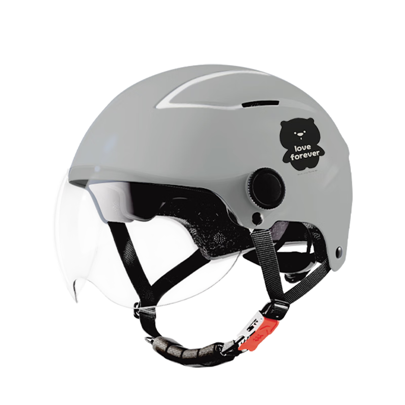 Yadea Four Seasons Helmet 3C Certified New National Standard Class A Breathable Modern Radiance Q50 White Shark Unisex Commuter Half Helmet Gray