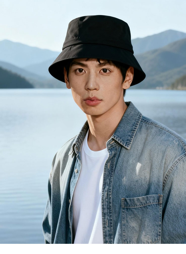 Zhenxiang Men's Solid Color Simple Versatile Bucket Hat Sun Protection UV Protection Summer Spring P1179 6