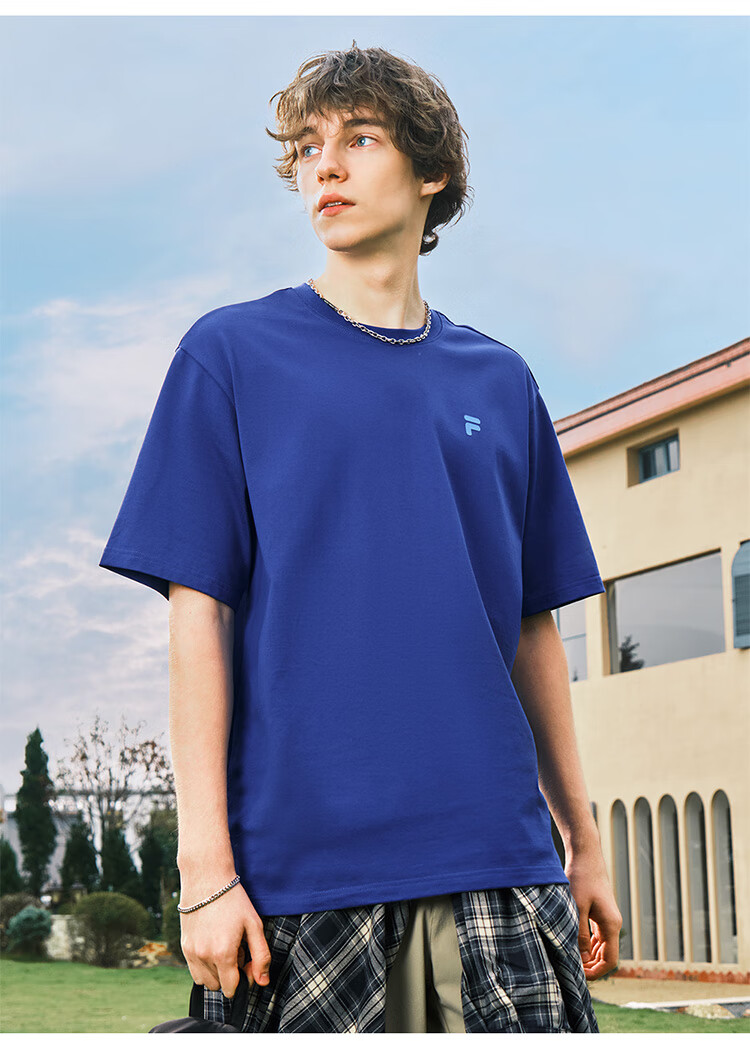 FILA FUSION Fashion Brand Zhang Hao Couple Knit Short Sleeve Shirt 2026 Spring Casual Loose Pure Cotton T-Shirt 50