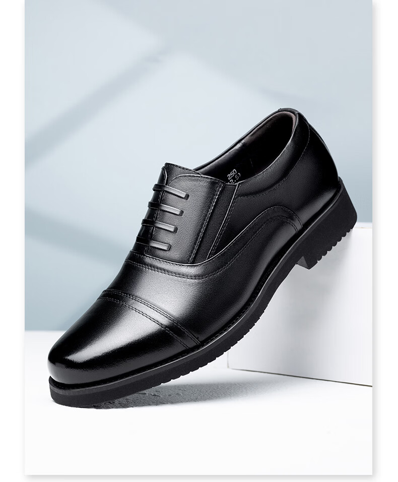 Laorentou Three-Joint Men's Genuine Leather Spring Autumn Security Business Formal Oxford Military Work Shoes TLA302 Black Size 38 11