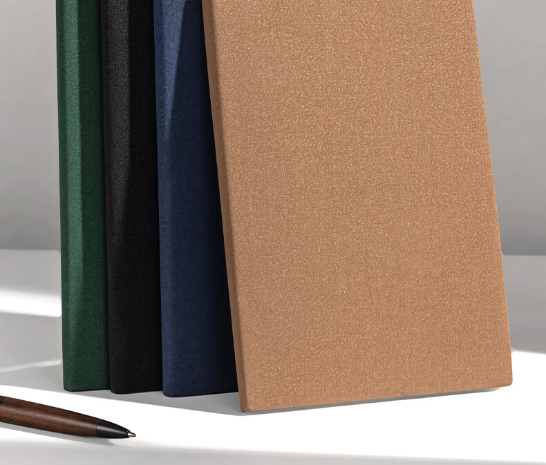 Deli Customizable Leather Notebook A5/112 Pages with Pen Insert, Soft Leather Cover, Elegant Skin-Feel Journal Diary Notebook, Morandi Color Series 22290 Brow 2