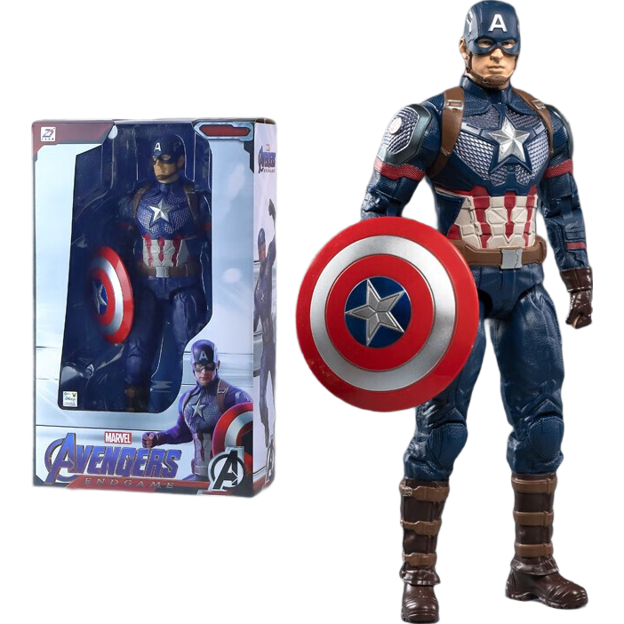 Marvel Iron Man 14-Inch Captain America Action Figure Model Display Piece, Birthday Gift for Boys