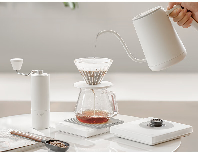 Tiamo Pour-Over Coffee Set Gift Box Temperature Control Kettle Coffee Scale Grinder Coffee Accessories Luxury Birthday Gift 22