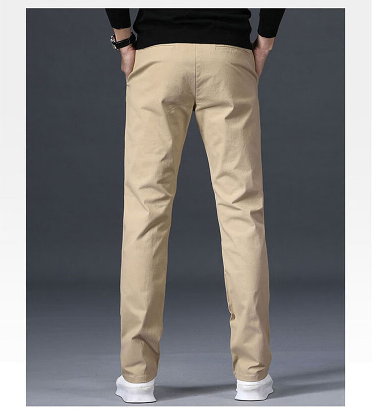 ROMON Men's Spring New Business Casual Pants High Cotton Loose Straight Long Pants Royal Blue 28 17