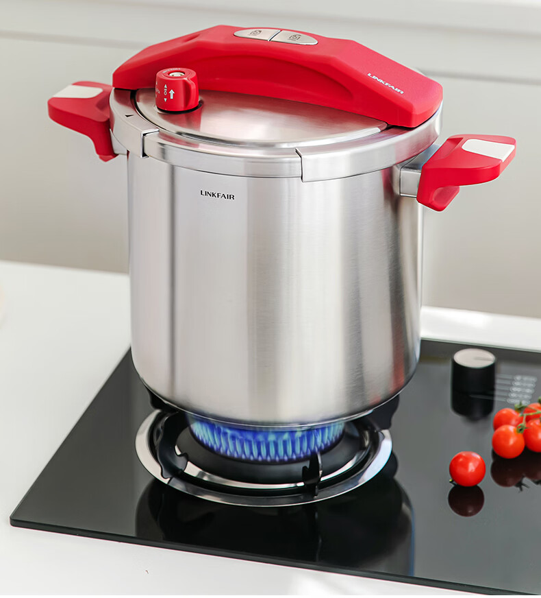 LINKFAIR 316L Stainless Steel High-Pressure Cooker 10L Explosion-Proof Large Capacity Pressure Cooker Compatible with Gas and Induction Stoves 1