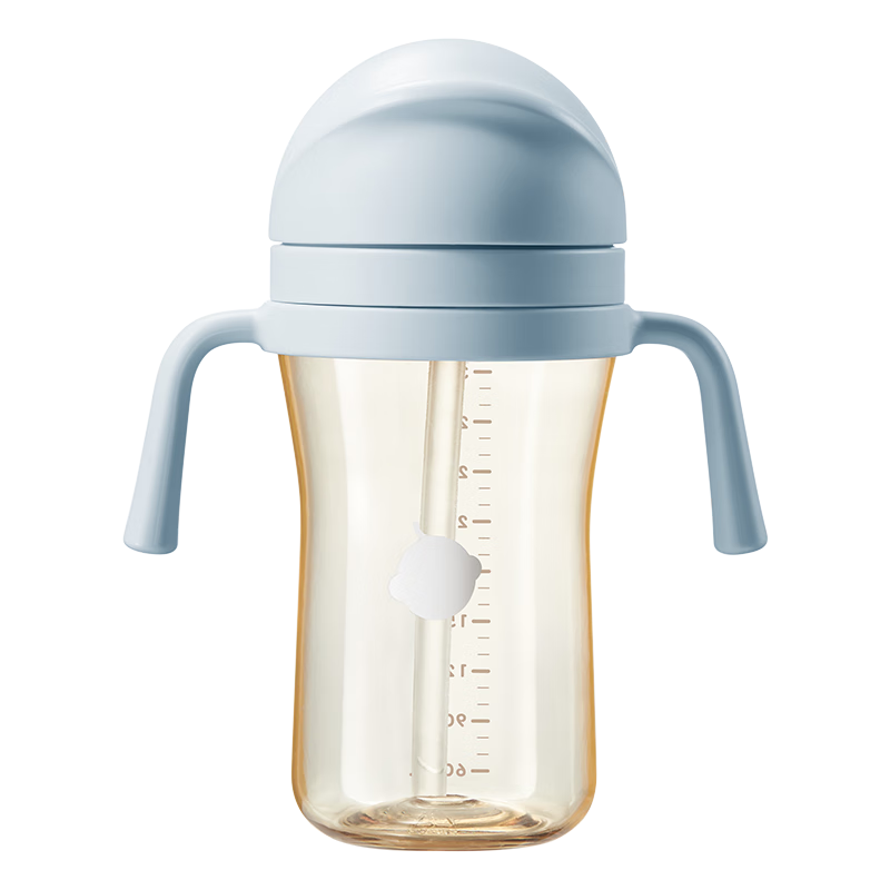 Babycare Children's Straw Cup Anti-Spill Direct Drinking Bottle Milk Cup Training Cup PPSU 300ml Blue 1-3 Years