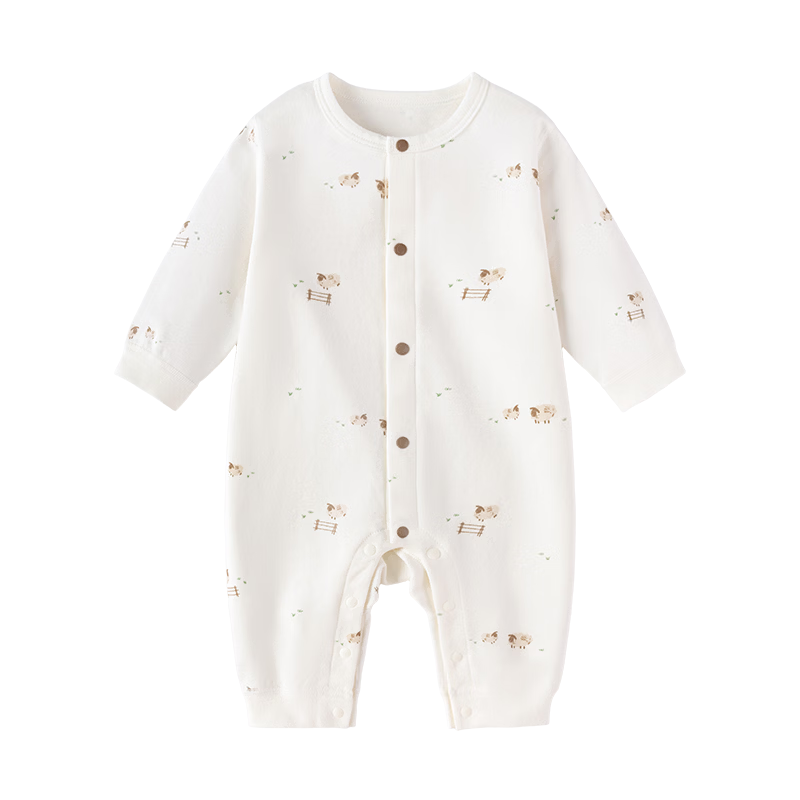 Babylove Baby Romper Spring and Autumn Pure Cotton Newborn Unisex Long Sleeve Jumpsuit Crawling Suit