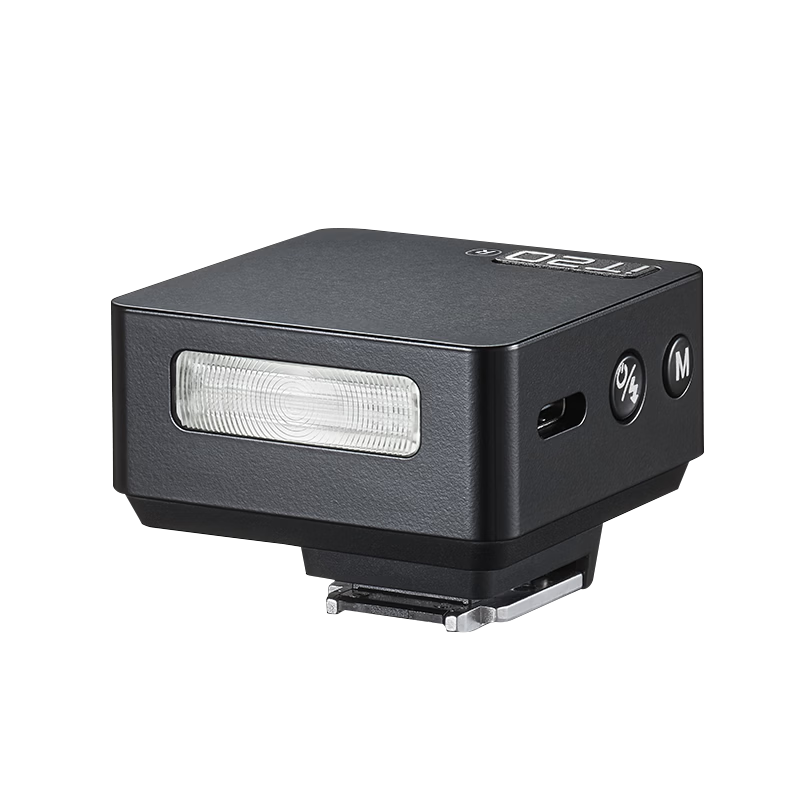 Godox IT20 Mini Flash Small Hot Shoe Mount On-Camera Flash Compact Cube Portable Outdoor Photography Portrait Digital Mirrorless Camera Black Ricoh Edition