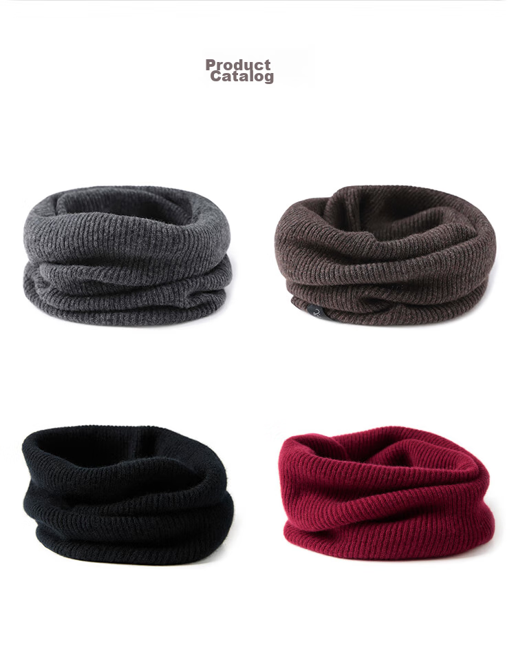JIUMU 100% Cashmere Warm Neck Gaiter for Men, Autumn And Winter Cycling Hoodie Neck Warmer, Outdoor Neck Protection Scarf for Men in Winter 22