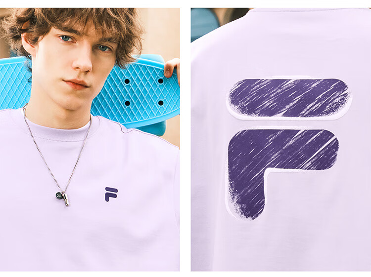 FILA FUSION Fashion Brand Zhang Hao Couple Knit Short Sleeve Shirt 2026 Spring Casual Loose Pure Cotton T-Shirt 57