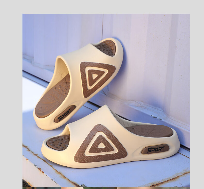 Ganmai Cushioned Thick Sole Slippers Men Summer Outdoor Non-Slip Indoor EVA Sandals White Size 42-43 3