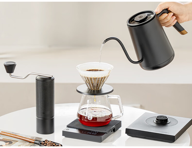 Tiamo Pour-Over Coffee Set Gift Box Temperature Control Kettle Coffee Scale Grinder Coffee Accessories Luxury Birthday Gift 20