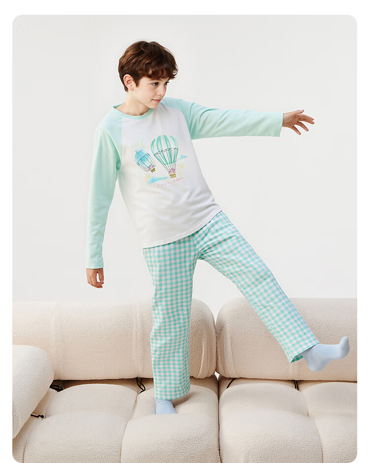 Balabala Kids Pajama Set Children's Sleepwear Boys and Girls Homewear 2026 Spring Autumn New Baby Pure Cotton Skin-friendly Red Sleep Pants 7