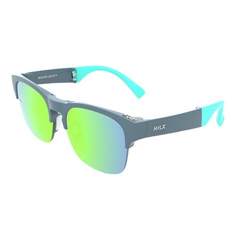 HILX Outdoor Semi-Rimless Polarized Sunglasses, Foldable, for Cycling, Running, Marathon, Ultra-Light, Revolver-C2