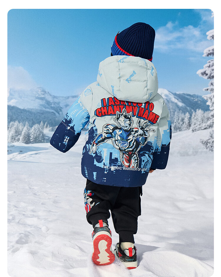 BALABALA Ultraman IP Kids Down Jacket Boys Winter 2025 Protective Warm Three-Defense Technology Trend 6
