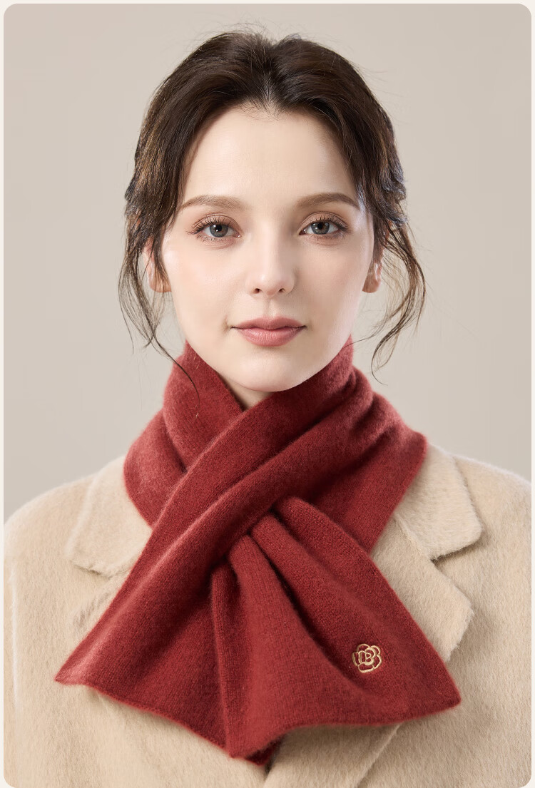 JIUMU 100% Cashmere Scarf for Women, Autumn And Winter Warm Neck Warmer, Gift for Women Or Mothers, Birthday Present Gift Box 26
