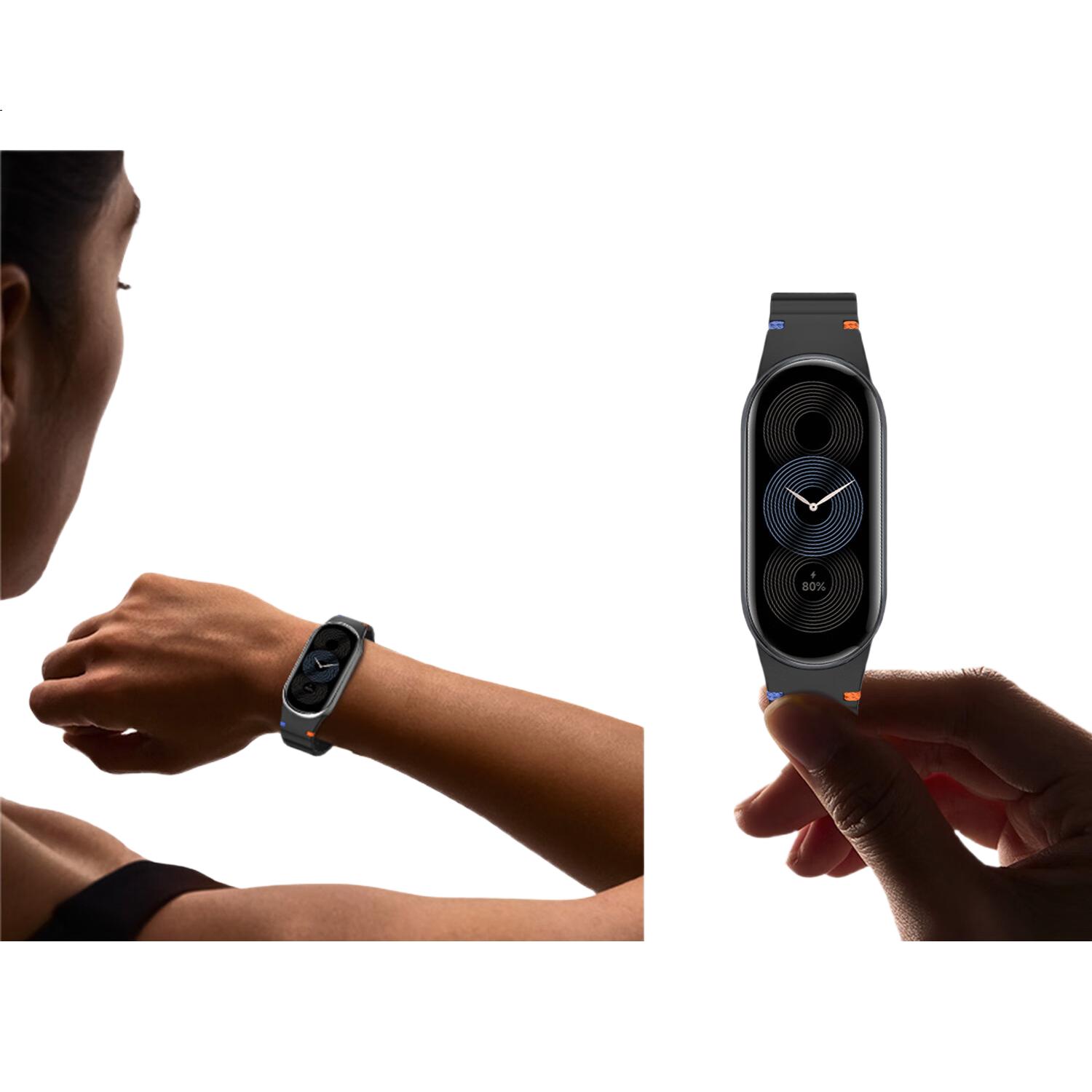 Ремешок Iboann из силикона с застежкой-булавкой для Xiaomi Mi Band 9/10, совместимый с Mi Band 8, NFC версия, персонализированный аксессуар для мужчин и женщин