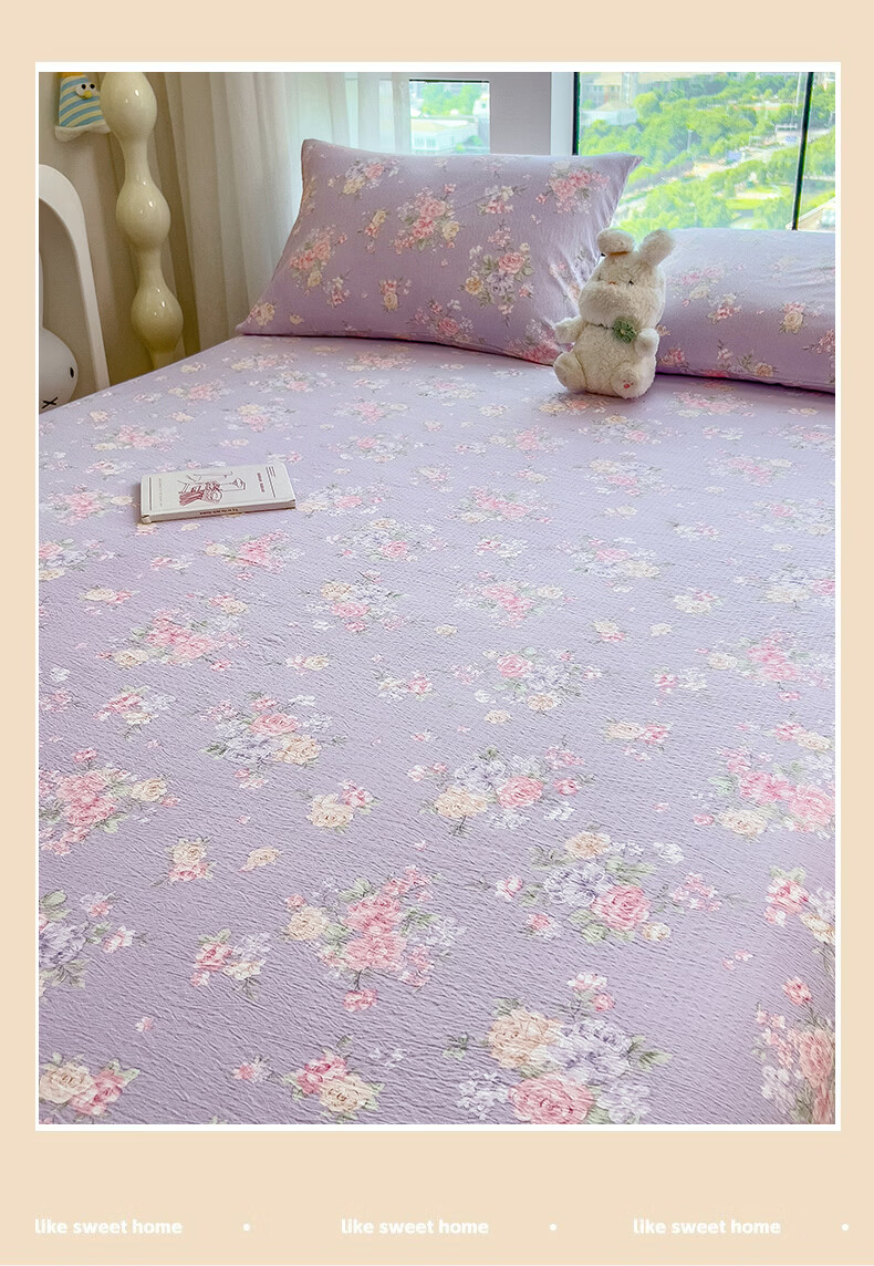 Hodo Class A Double-Layer Gauze Fitted Sheet Single Home Mattress Cover Full Wrap Protector 180*200cm Luo 7