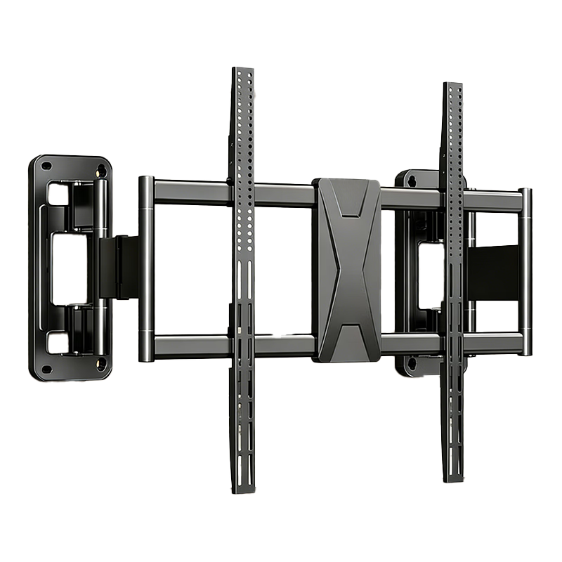 Fangmao Ultra-Thin Recessed TV Telescopic Mount Large Screen Rotating Wall Bracket for Skyworth Hisense TCL Konka Xiaomi Changhong Thunderbird TVs 55-86 Inch