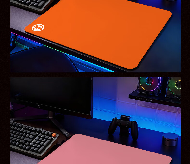 HELLFIRE Gaming Mouse Pad Ultra-Smooth Narrow Edge Large Size Tawa FPS Delta 400x350x4mm Vibrant Orange Light 7