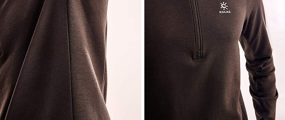 KAILAS XM4 Merino Wool Fleece Half-Zip Thermal Base Layer Anti-Static Stand Collar Sweatshirt Autumn Winter 10