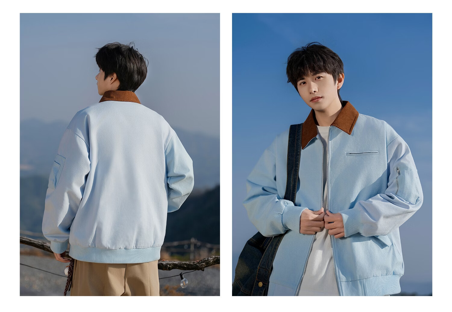 Foss Phil Vintage Lapel Jacket Men Spring Autumn New Trendy Loose Casual Workwear Coat DQC8533 Apricot White XL 8