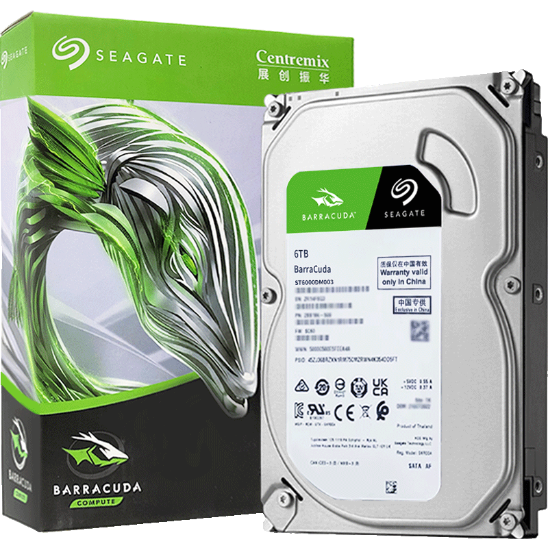 SEAGATE Desktop Hard Drive, 6TB, 5400 RPM, 256MB Cache, Mechanical Hard Drive, SATA SEAGATE Kuyu Series, Computer Hard Drive, 3.5-Inch, ST6000DM003