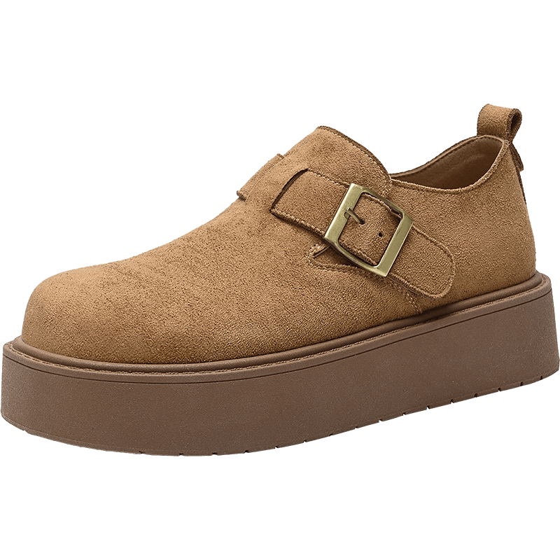 ZHR Birkenstock Women's Retro Thick-Soled Casual Soft Sole Lightweight Shoes AB173 Camel 38