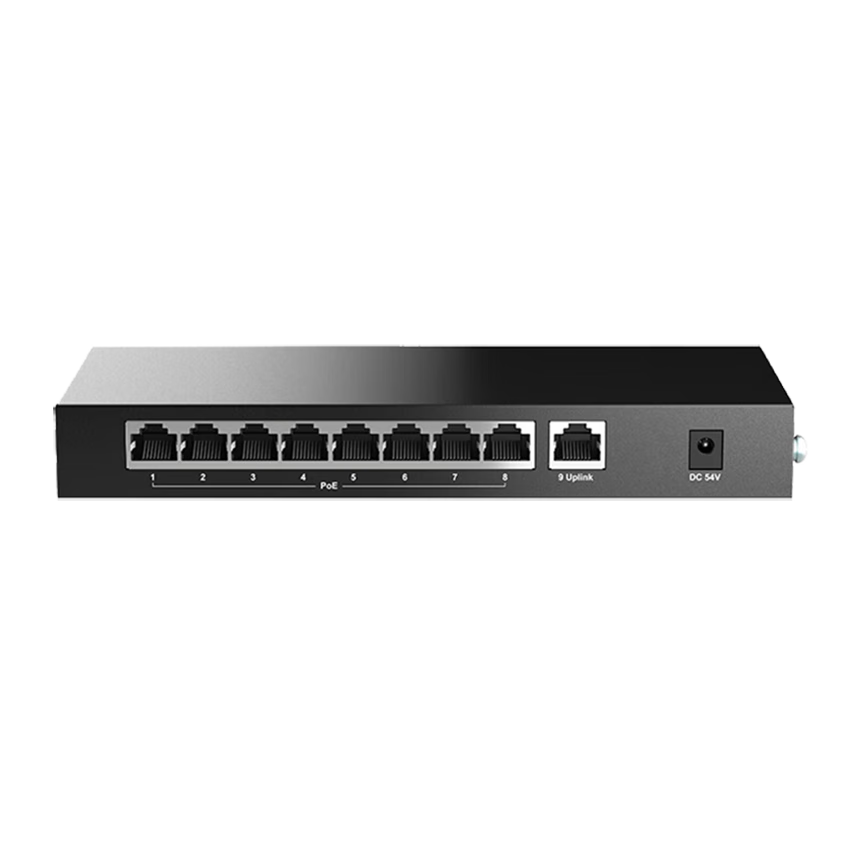 H3C 9-Port Gigabit Switch S9G-P Replacement Model with 1m Ethernet Cable 8-Port Gigabit POE 72W Enterprise-Level Unmanaged Switch for Security Surveillance Network Office