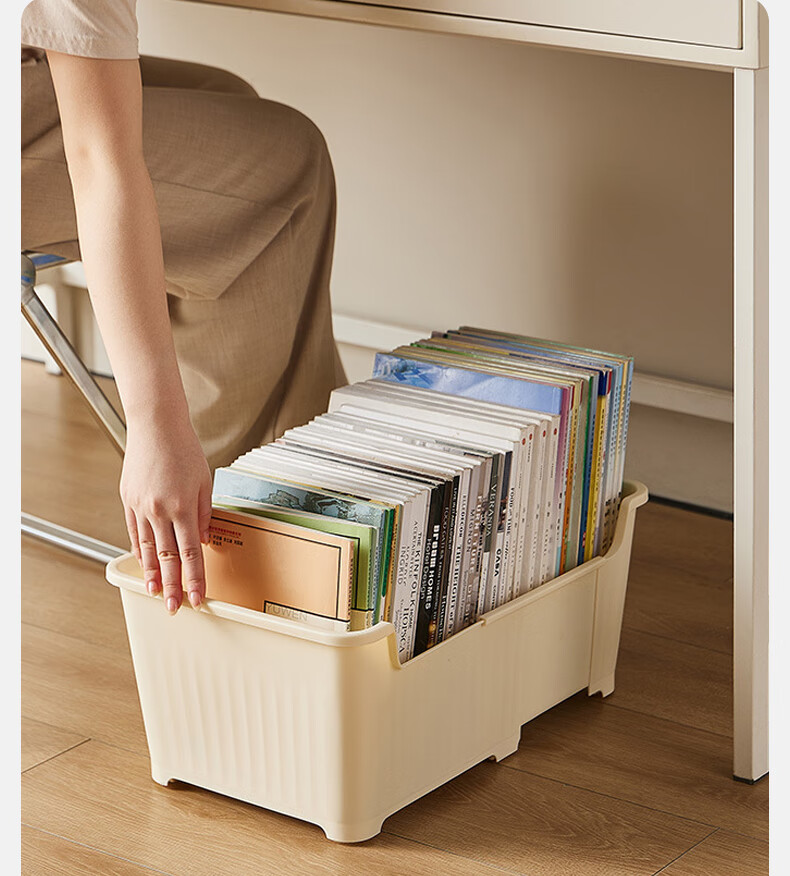 Kousu Student Book Storage Box Expandable Under-Desk Bookshelf with Wheels Mobile Organizer Rack for Middle and High School 8