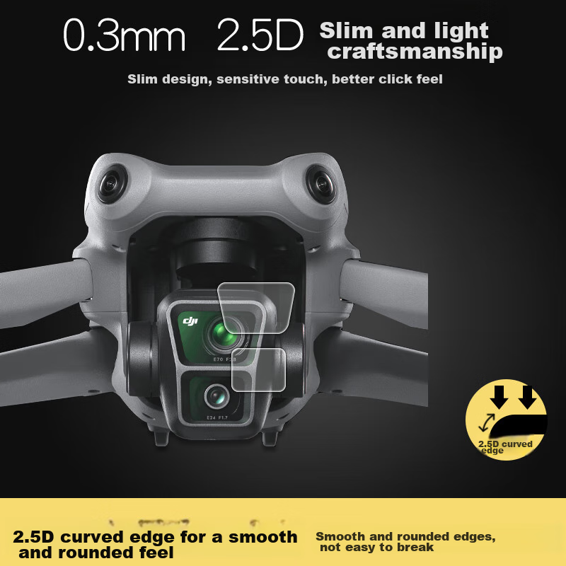 Earlymen Single Set DJI Air3 RC2 Remote Control Tempered Glass Film + DJI Air3 Lens Tempered Glass Film Three-Piece Combination Set, Tempered Glass Film Sticker 13