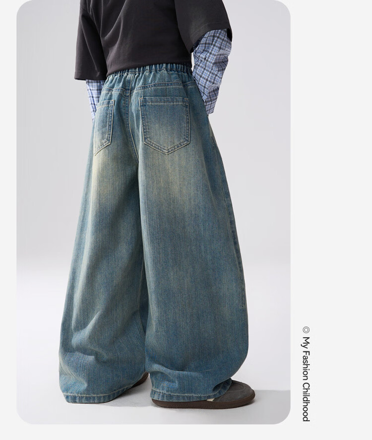 ASK JUNIOR Kids Boys Spring Denim Jeans Vintage American Style Pants Denim Blue 170 9