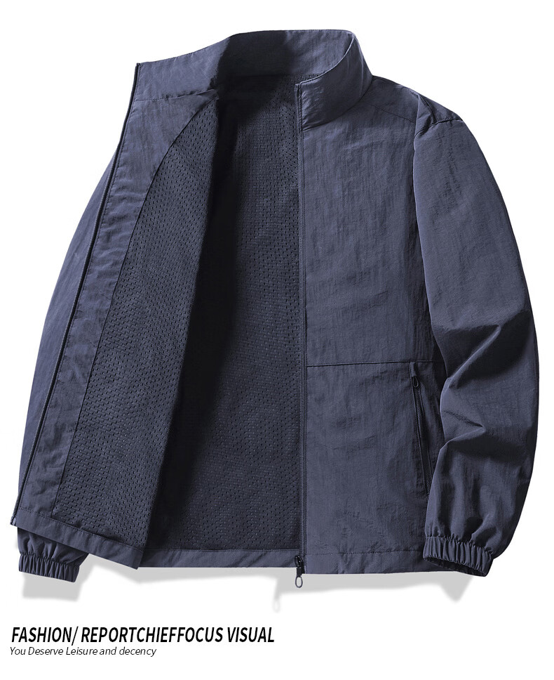 Jeanswest Men's Outdoor Sports Jacket Autumn Winter Casual Warm Loose Stand Collar Coat Dark Gray XL 2