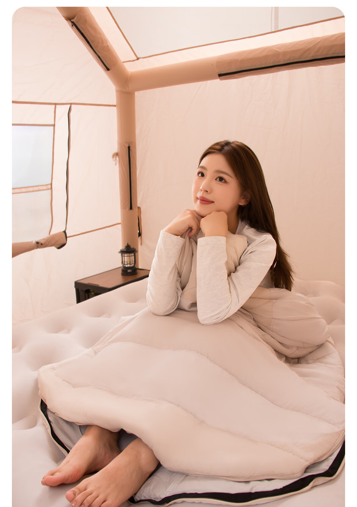 TAN XIAN ZHE Adult Sleeping Bag Outdoor Camping Winter Thickened Wide Cold-Resistant Quilt 2-in-1 Hotel Nap Blanket 10