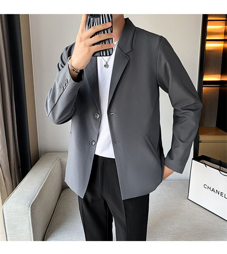 TUCANO Men's Casual Slim Fit Blazer Suit Jacket Korean Style Trendy Formal Groom Best Man Wedding Banquet 19