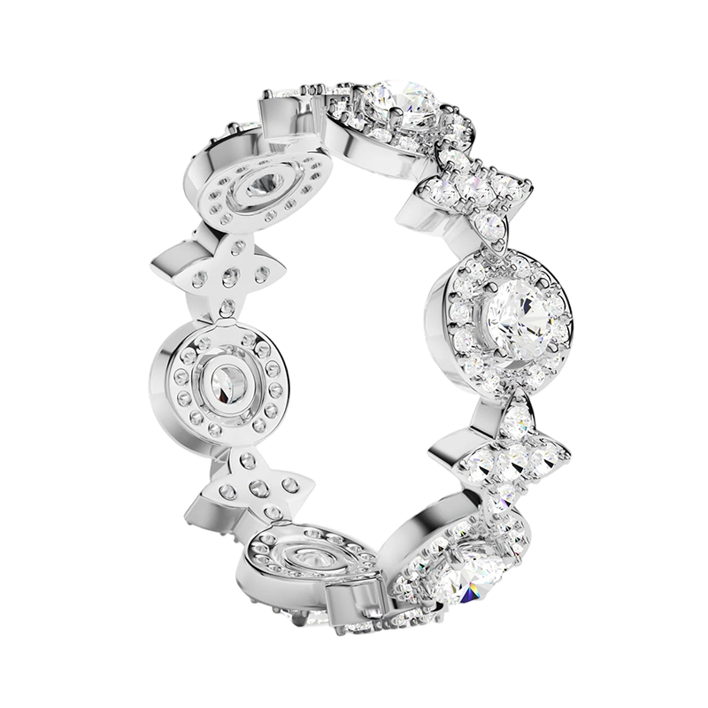 APM Monaco Meteorite Circle Snow White Princess Ring, Couple Rings, Light Luxury Gift for Girlfriend Or Wife, Birthday Present