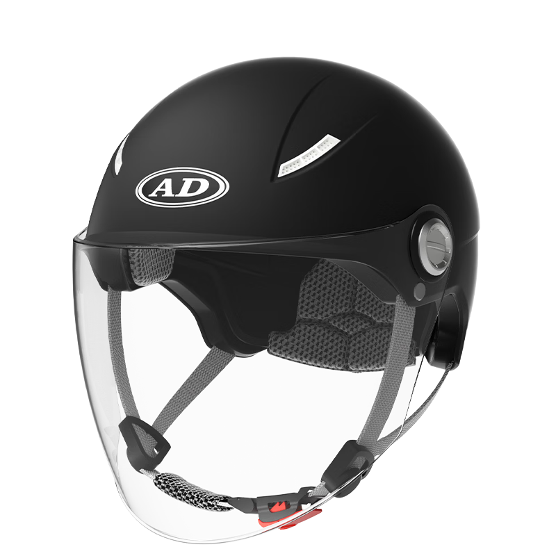 AD New National Standard Class A 3C Certified Electric Vehicle Helmet for Men And Women, Summer Scooter Safety Helmet, Unisex Lightweight Riding Motorcycle Half Helmet for All Seasons, Winter A2 Matte Black