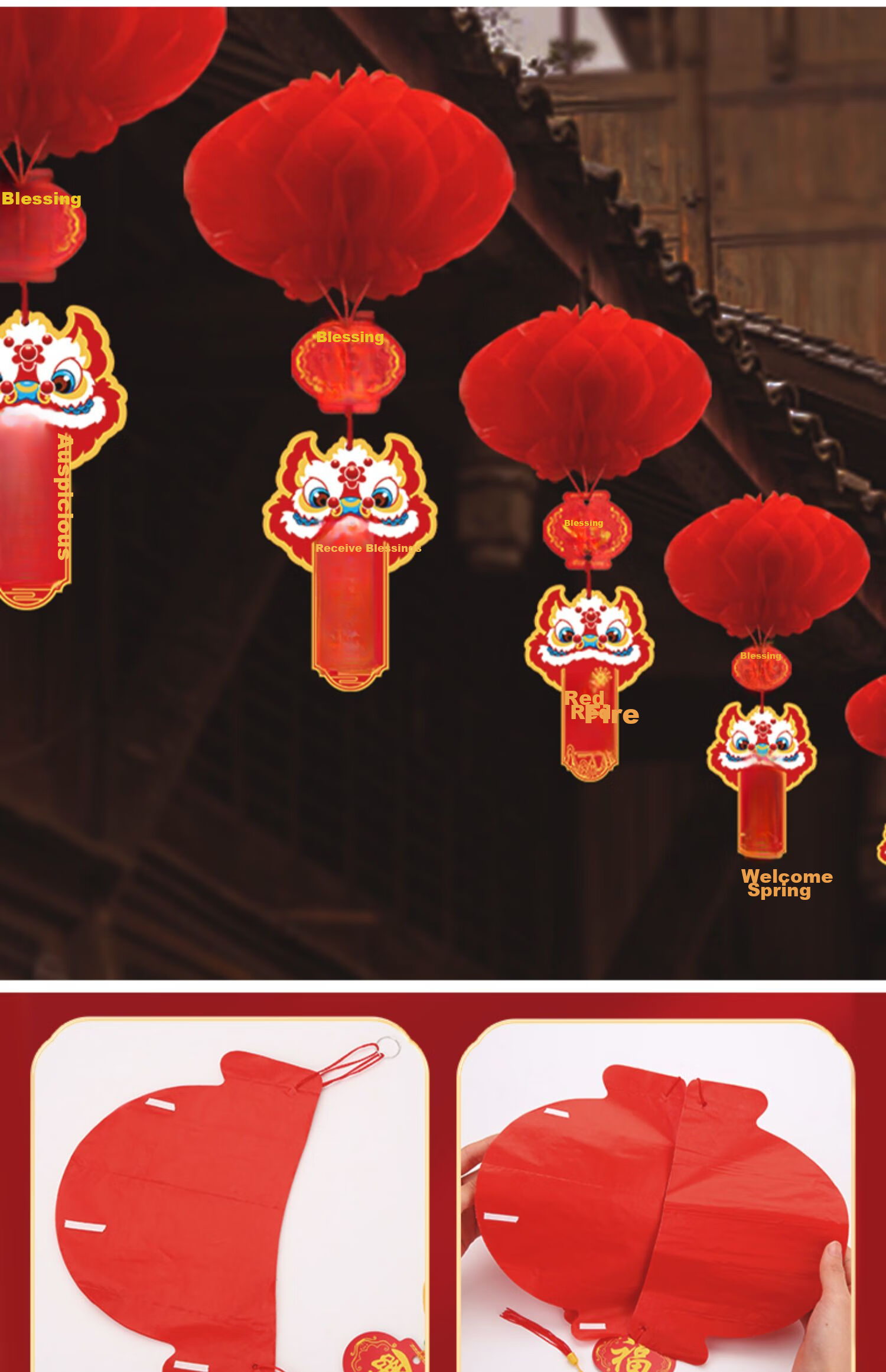 Abaoli Lantern Riddle Hanging Lantern Decoration Housewarming Chinese Style National Trend Ancient Style Kindergarten Atmosphere Decoration Mall Setup 11