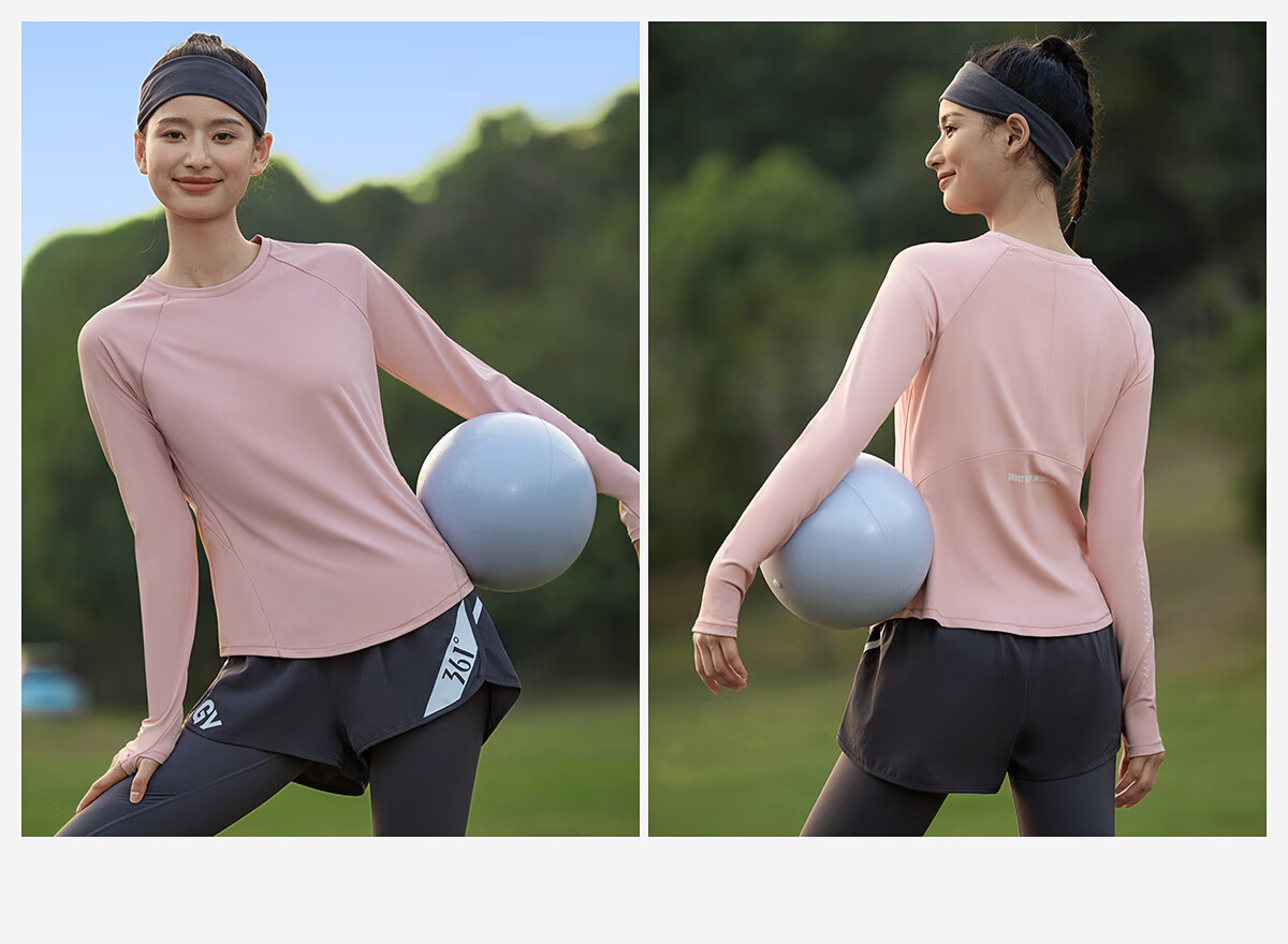361° Women's Sports Long Sleeve Yoga T-Shirt Autumn Quick-Dry Loose Running Fitness Top 14