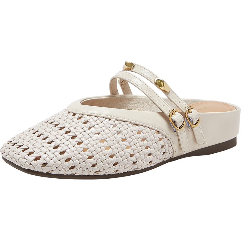 BASTO 26 Summer Muller Fashion Retro Casual Women's Slippers F1520BH6 Beige Size 36